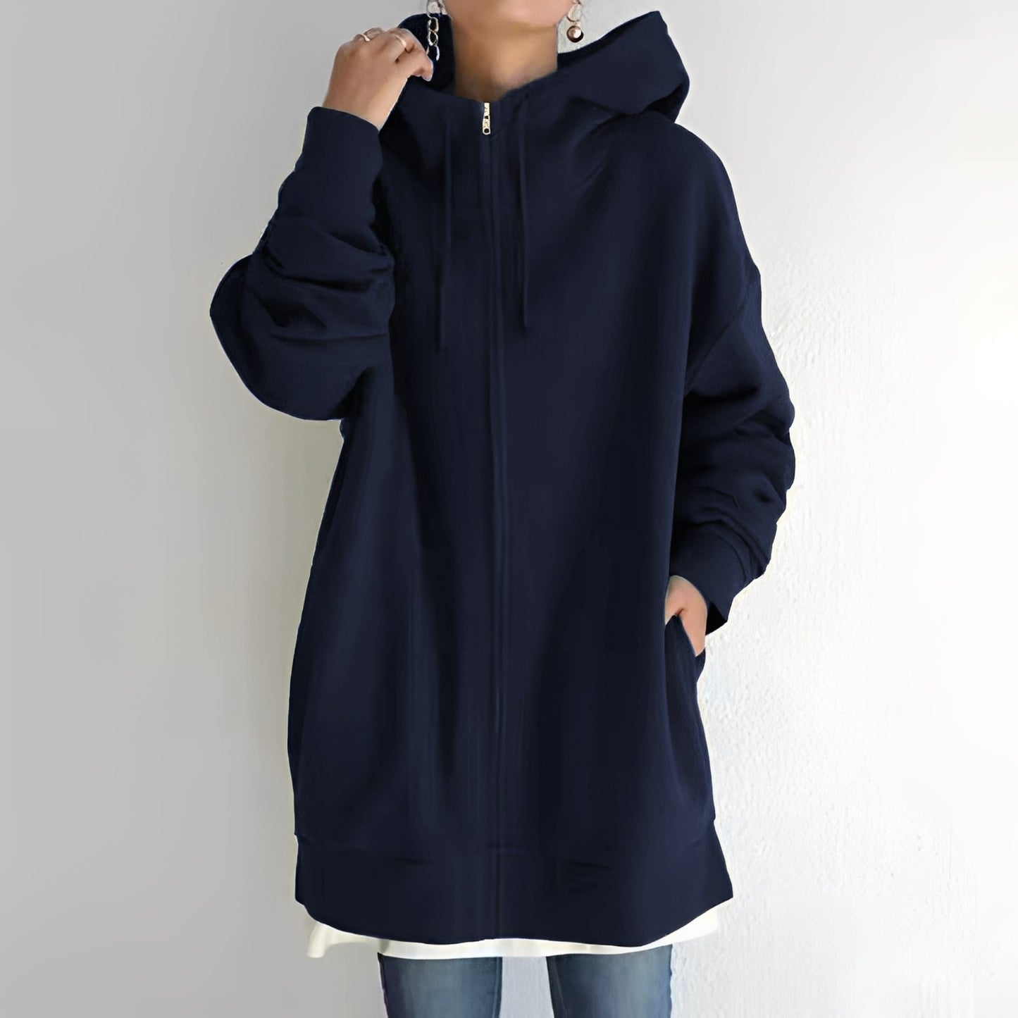 Eleanor - Stylowy oversize-hoodie z aksamitu dla kobiet