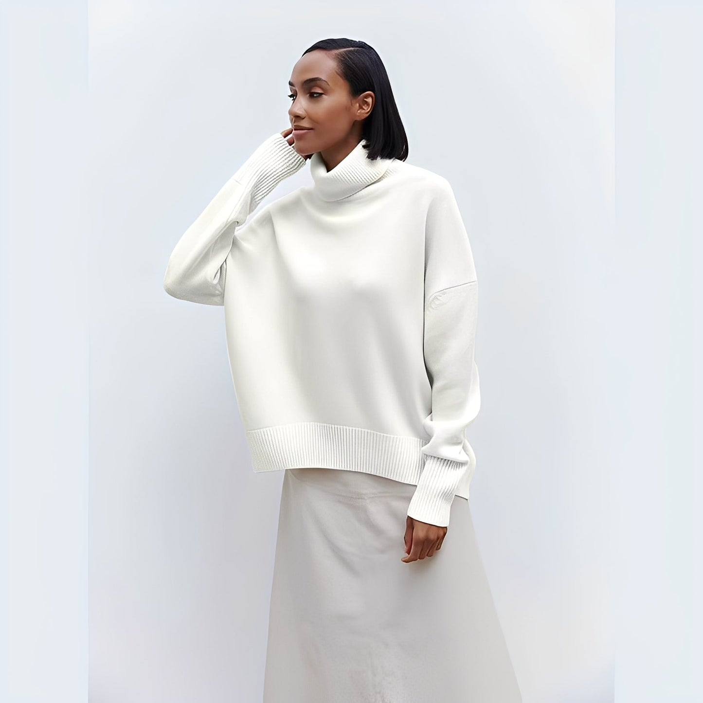 Lucinde - Zimowe swetry z golfem oversize dla kobiet