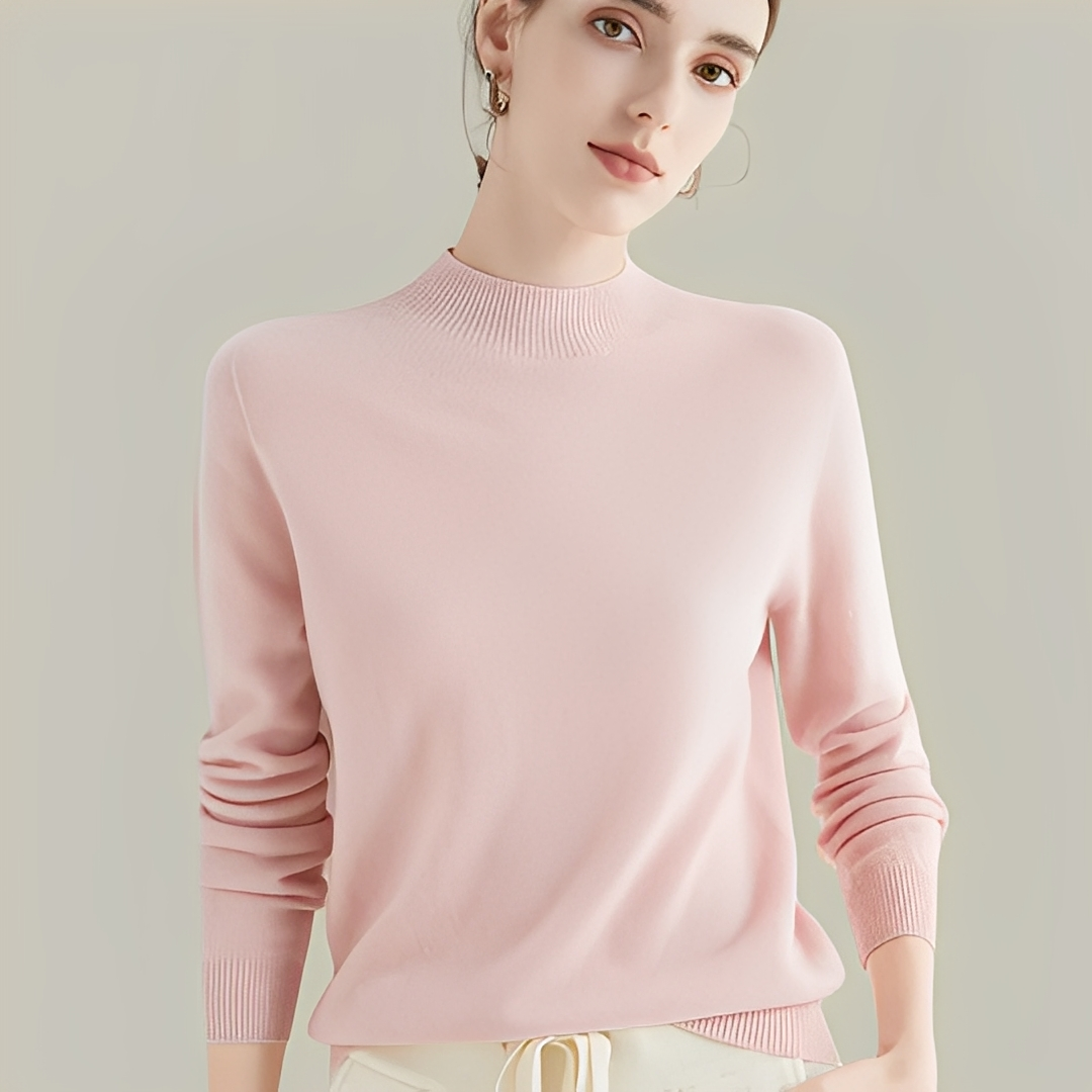 Martine - Swetry z wełny slim fit z wysokim kołnierzem dla kobiet