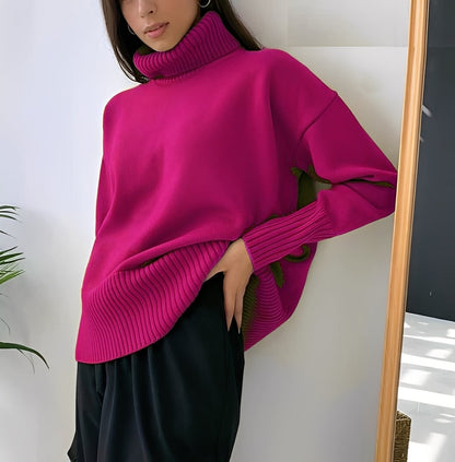 Lucinde - Zimowe swetry z golfem oversize dla kobiet