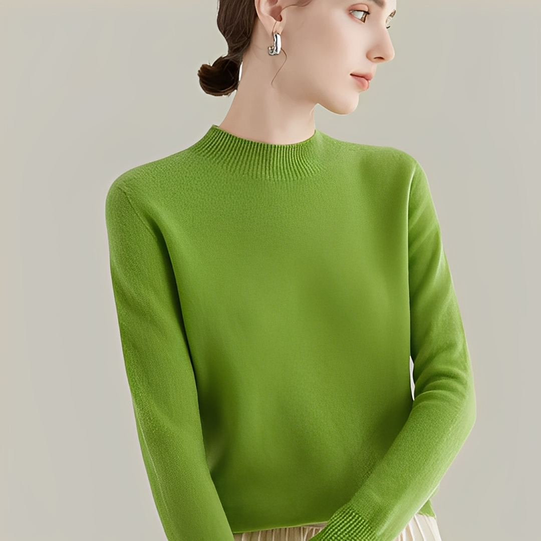 Martine - Swetry z wełny slim fit z wysokim kołnierzem dla kobiet