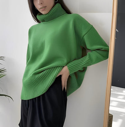 Lucinde - Zimowe swetry z golfem oversize dla kobiet