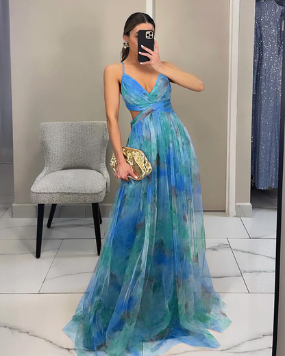 Brienne - Suknia Maxi Damska, Elegancka & Warstwowa