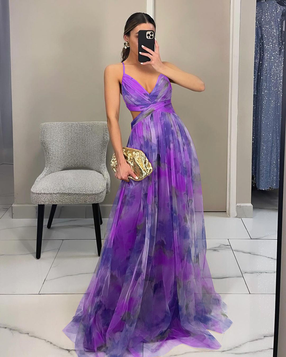 Brienne - Suknia Maxi Damska, Elegancka & Warstwowa