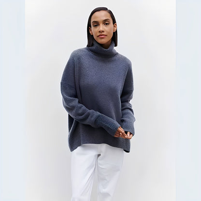 Lucinde - Zimowe swetry z golfem oversize dla kobiet