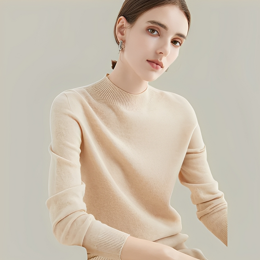 Martine - Swetry z wełny slim fit z wysokim kołnierzem dla kobiet