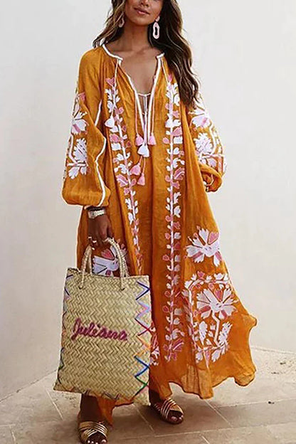 Nelia - Boho Kwiatowa Letnia Sukienka Breezy