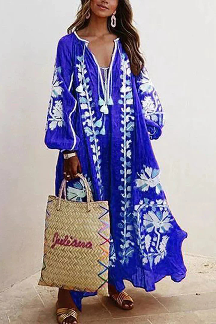Nelia - Boho Kwiatowa Letnia Sukienka Breezy