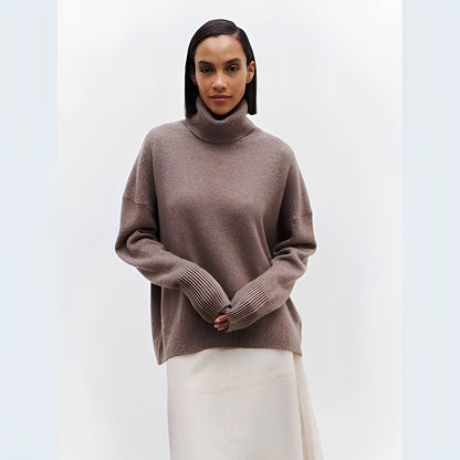 Lucinde - Zimowe swetry z golfem oversize dla kobiet