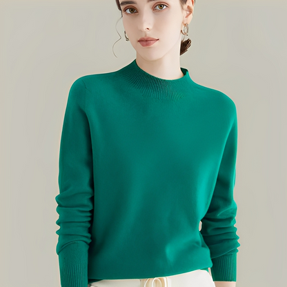 Martine - Swetry z wełny slim fit z wysokim kołnierzem dla kobiet