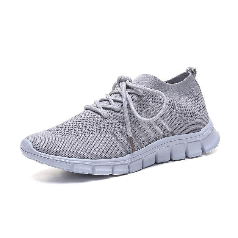 Damskie Lekkie Sneakersy Dzianinowe Z Siateczkową Cholewką