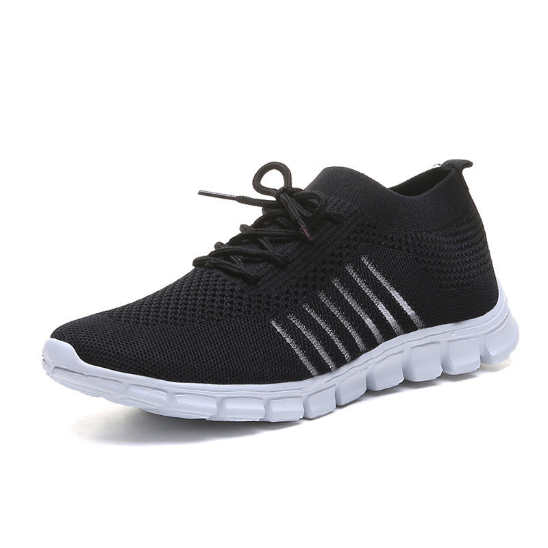 Damskie Lekkie Sneakersy Dzianinowe Z Siateczkową Cholewką