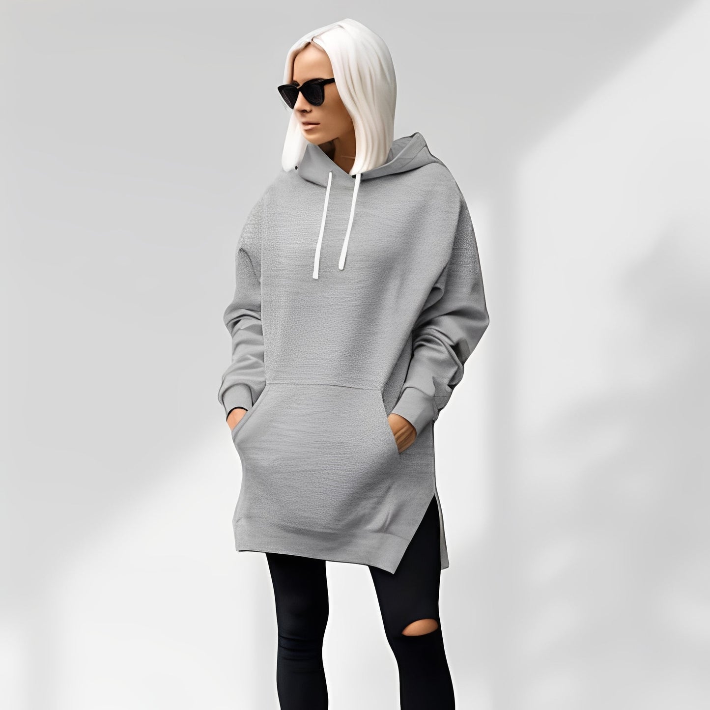 Amarante - Damska kurtka oversize z kapturem
