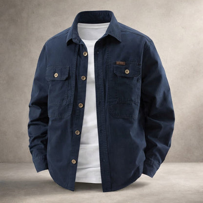 Męska Koszula Overshirt Bawełniana Z Długim Rękawem