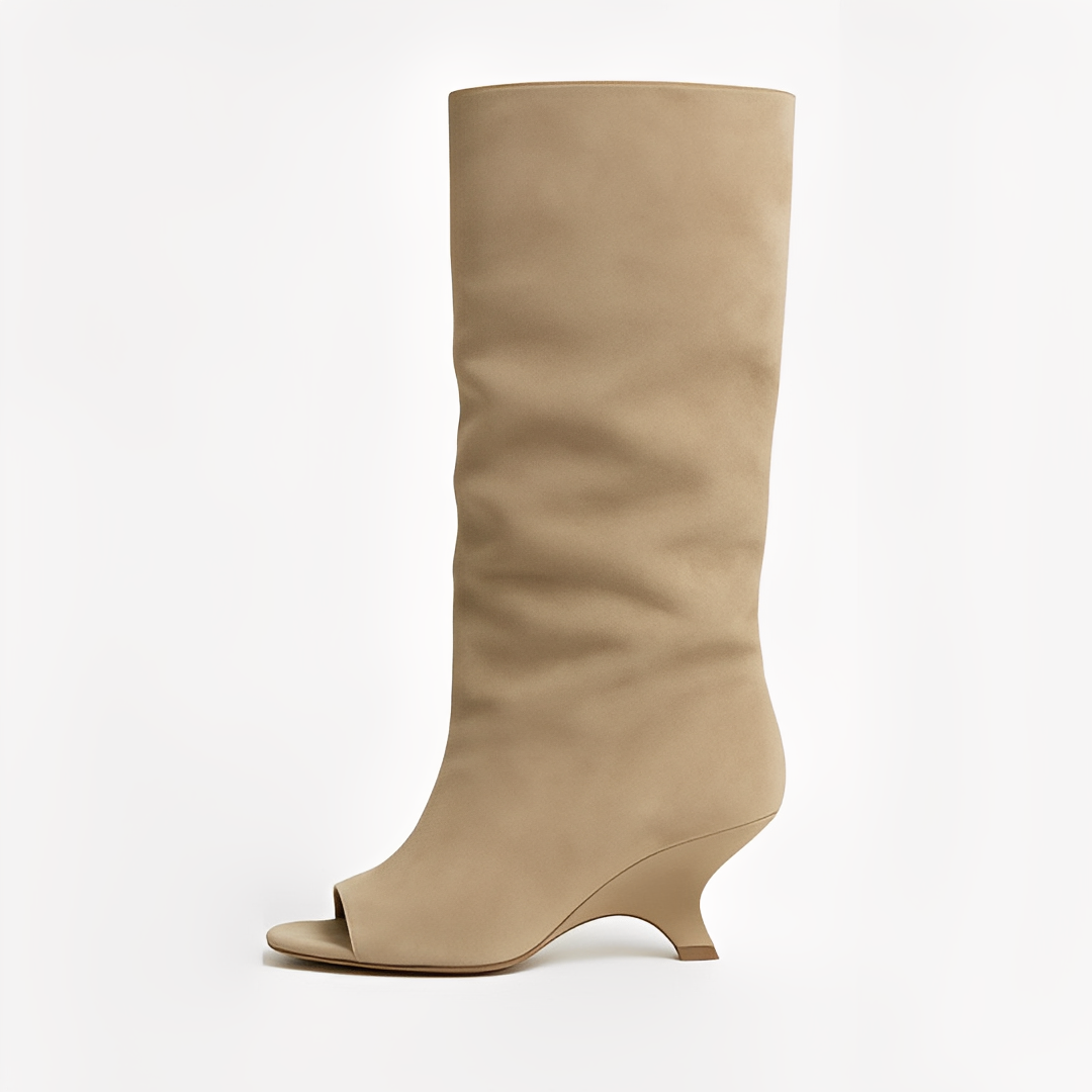 Aamina - Eleganckie wysokie buty z otwartym noskiem dla kobiet
