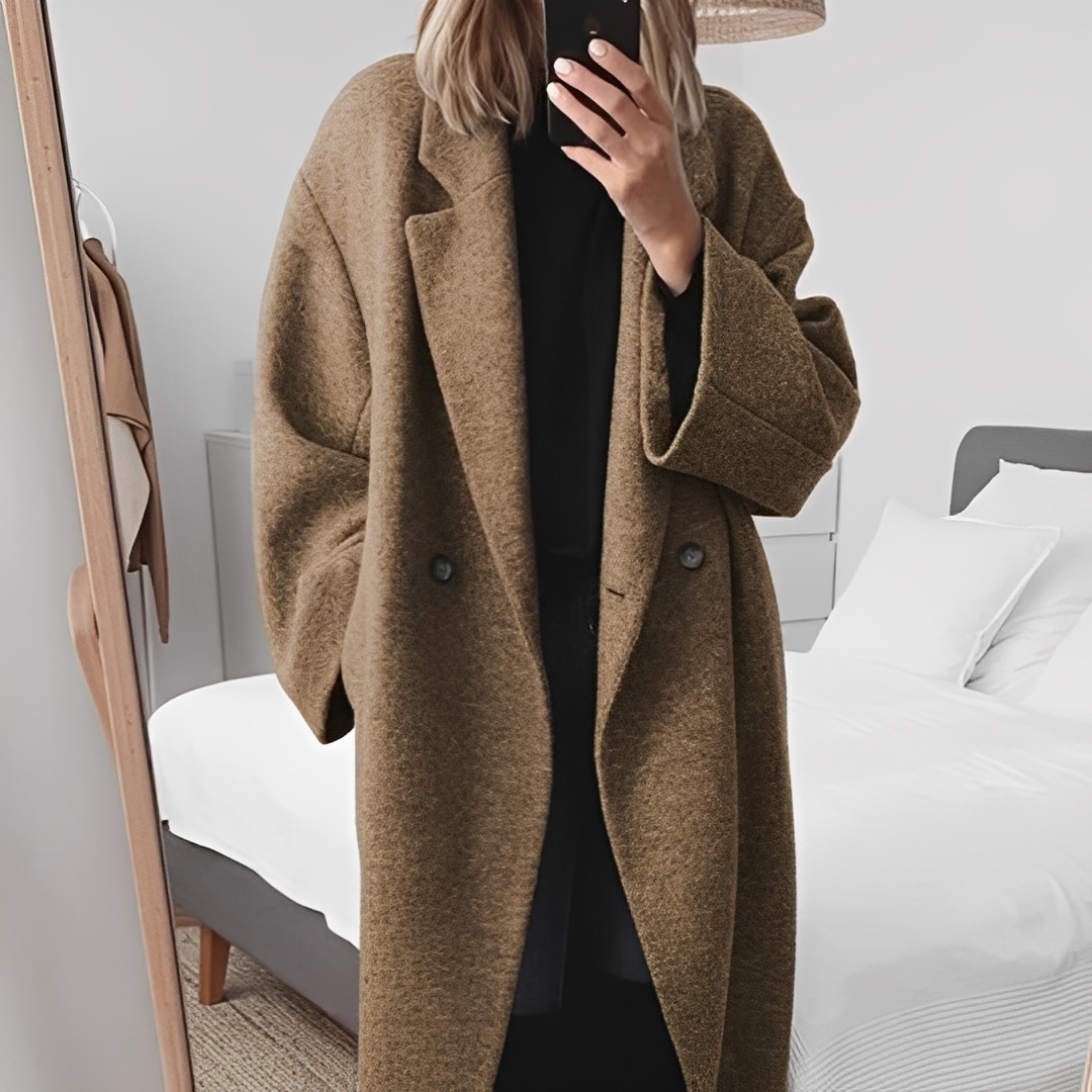 Marjolaine - Elegancki oversize płaszcz z guzikami dla kobiet
