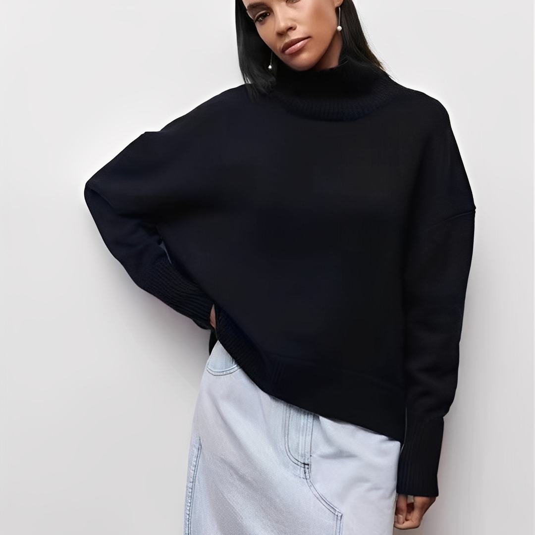 Lucinde - Zimowe swetry z golfem oversize dla kobiet