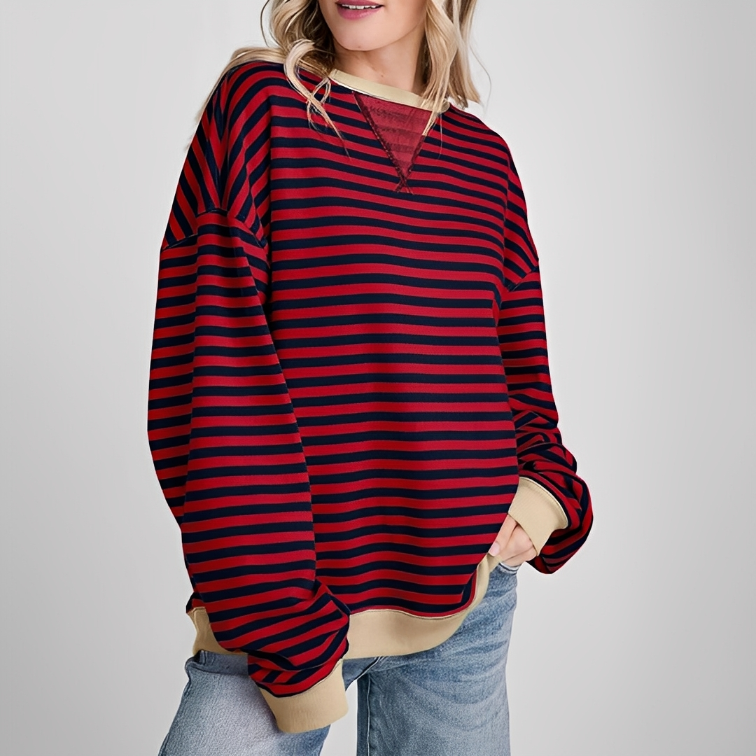 Pénélope - Sweter oversize w paski dla kobiet