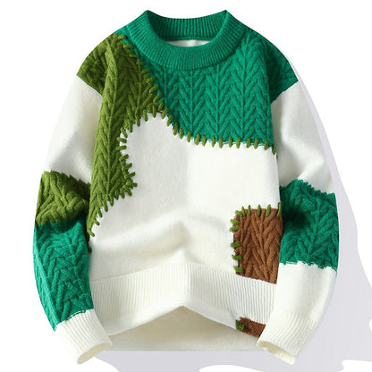 Jayce - Stylowy, luźno szyty sweter z fakturą dla mężczyzn