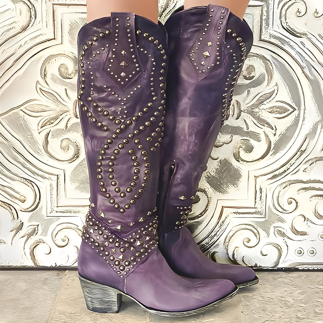Marthe - Buty na obcasie z ćwiekami dla kobiet