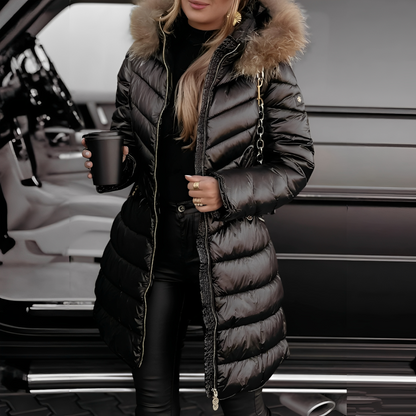 Caroline - Elegancka kurtka z futrzanym kołnierzem dla kobiet
