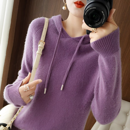 Bonnie - Stylowy hoodie z dzianiny wełnianej dla kobiet