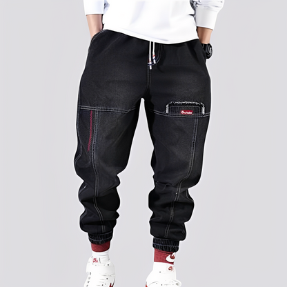 Victor - Stylowe baggy jeansy z elastycznymi mankietami dla mężczyzn