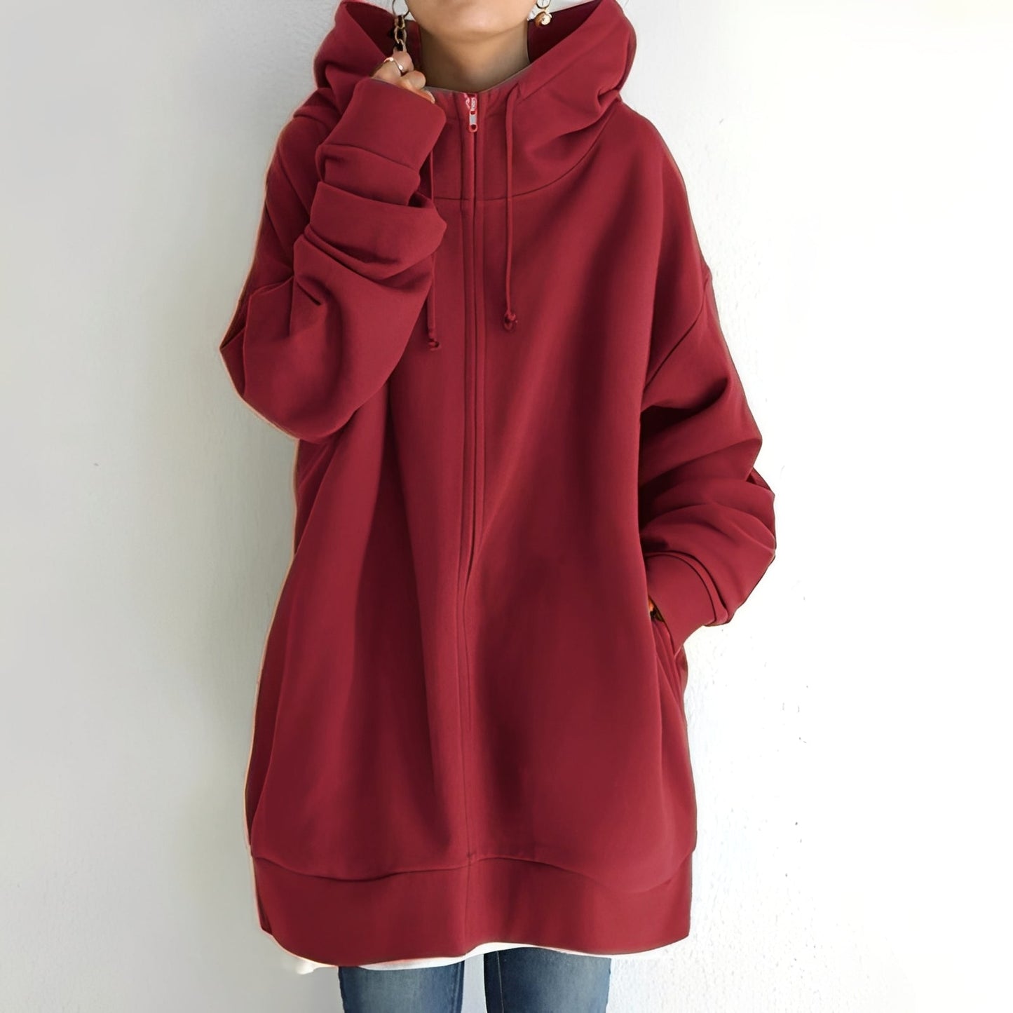 Eleanor - Stylowy oversize-hoodie z aksamitu dla kobiet