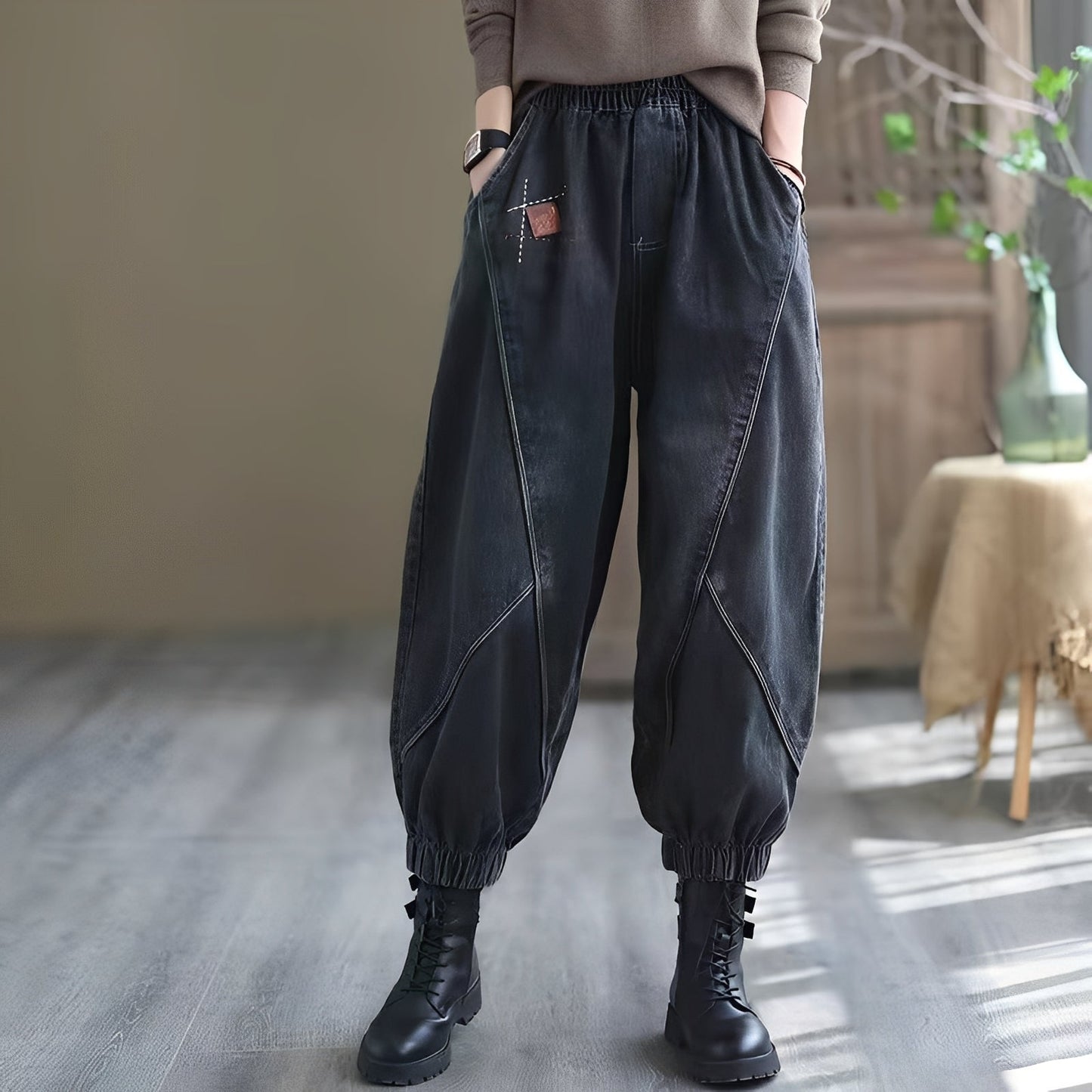 Maisy - Luźne spodnie jeansowe w stylu retro dla kobiet