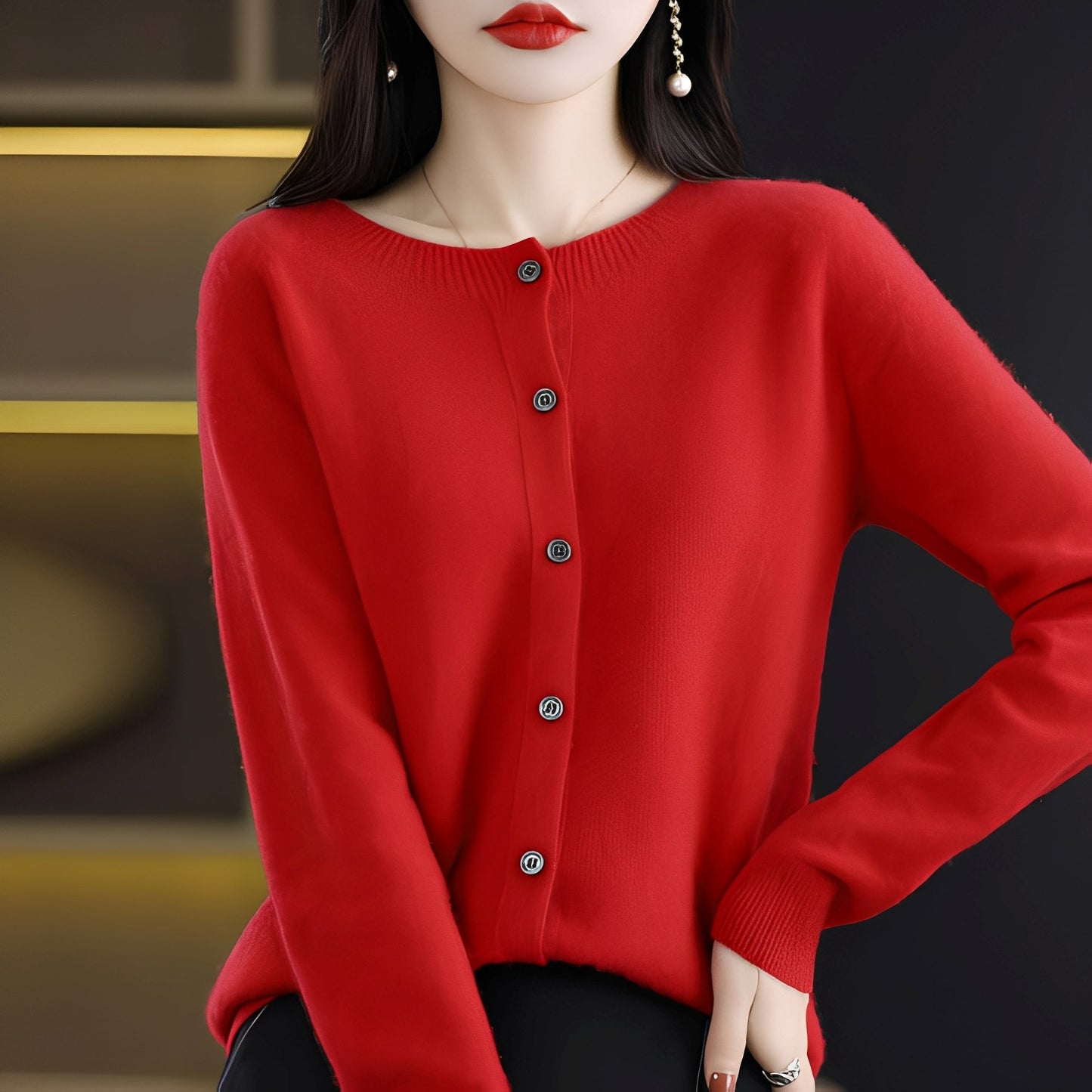 Haydée - Kardigan z guzikami elegancki dla kobiet