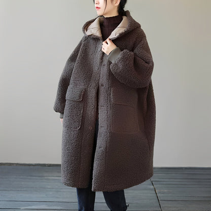 Sophie - Sztuczne futro płaszcz w rozmiarze oversize z kapturem dla kobiet