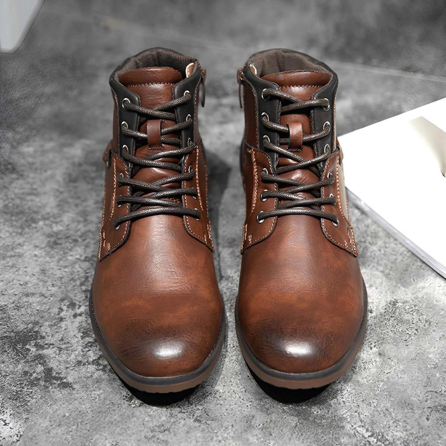 Frank - Retro-buty trekkingowe ze skóry dla mężczyzn