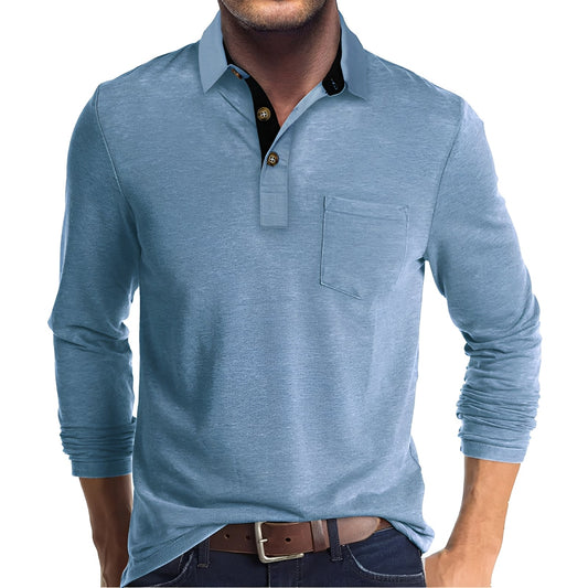 Marty - Swobodne polo z długim rękawem dla mężczyzn
