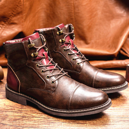 Louis - Retro skórzane buty z zamkiem dla mężczyzn