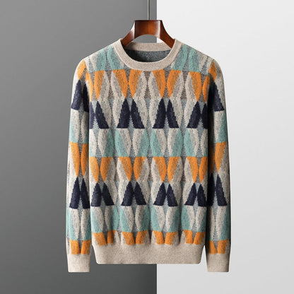 Hank - Stylowy sweter z geometrycznym wzorem dla mężczyzn
