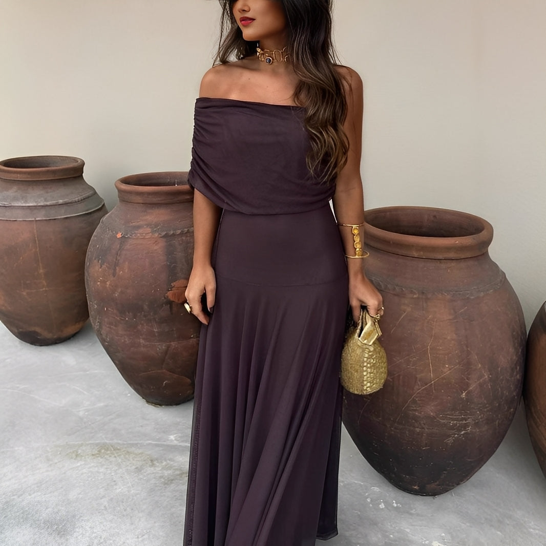 Eunice - Elegancka suknia maxi z siatki dla kobiet
