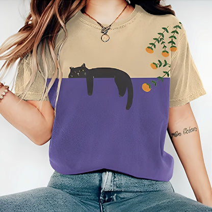 Alvina - Luźny T-Shirt z motywem dla kobiet