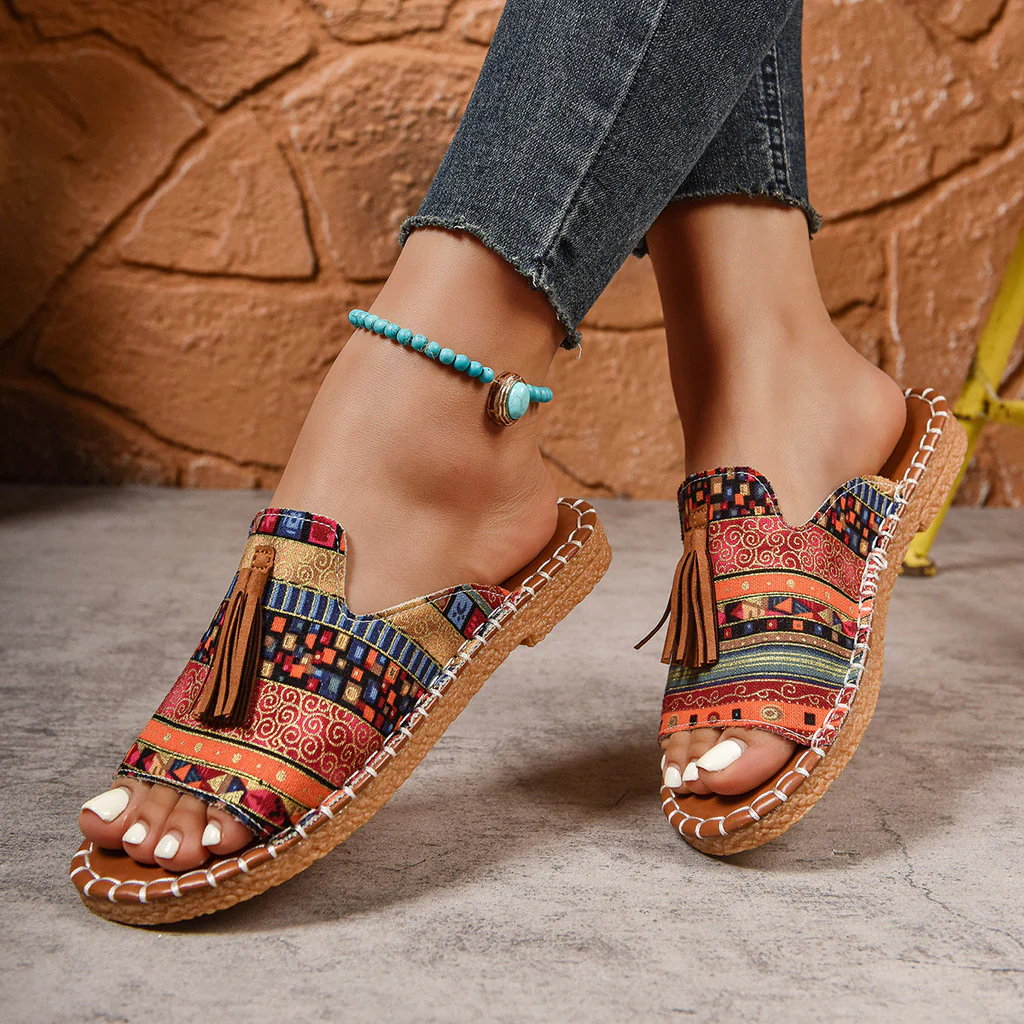 Boho sandały z frędzlami