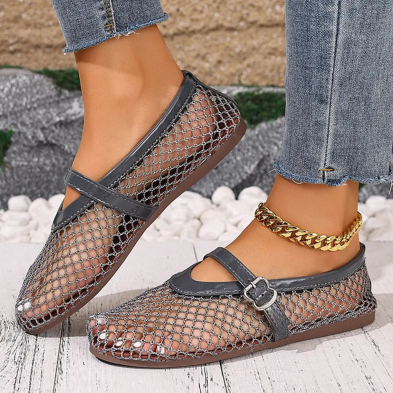 Damskie Buty Mary Jane Z Siateczki Na Co Dzień
