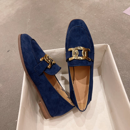 Alice - Klasyczne, masywne zamszowe loafers dla kobiet