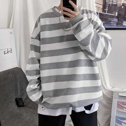 Christian - Oversized-sweterek z dzianiny w paski dla mężczyzn