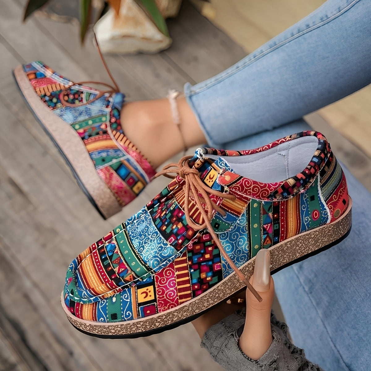 Shanice - Kunstowe, wygodne sneakersy z amortyzacją dla kobiet