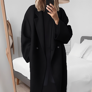 Eleanor - Elegancki, szykowny długi płaszcz wełniany dla kobiet