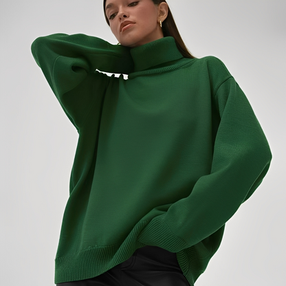 Lucinde - Zimowe swetry z golfem oversize dla kobiet