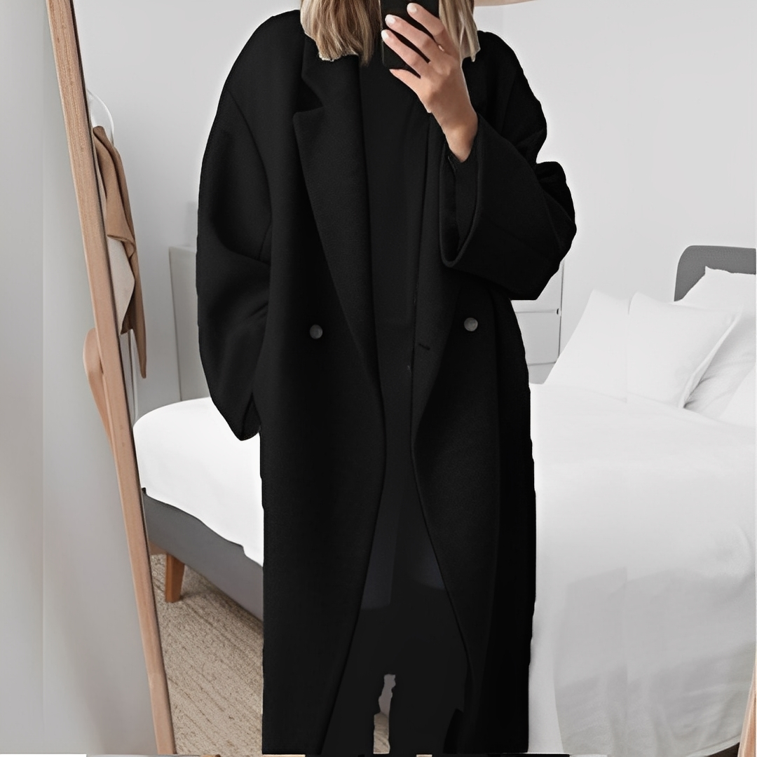 Marjolaine - Elegancki oversize płaszcz z guzikami dla kobiet