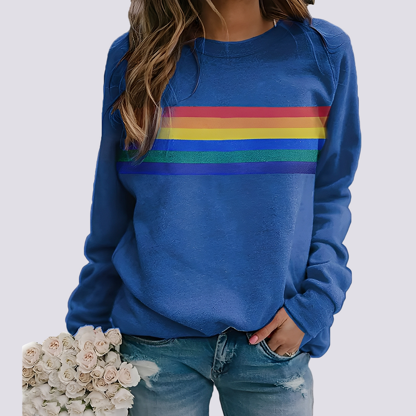 Roseann - Stylowy sweter z kolorowym nadrukiem dla kobiet