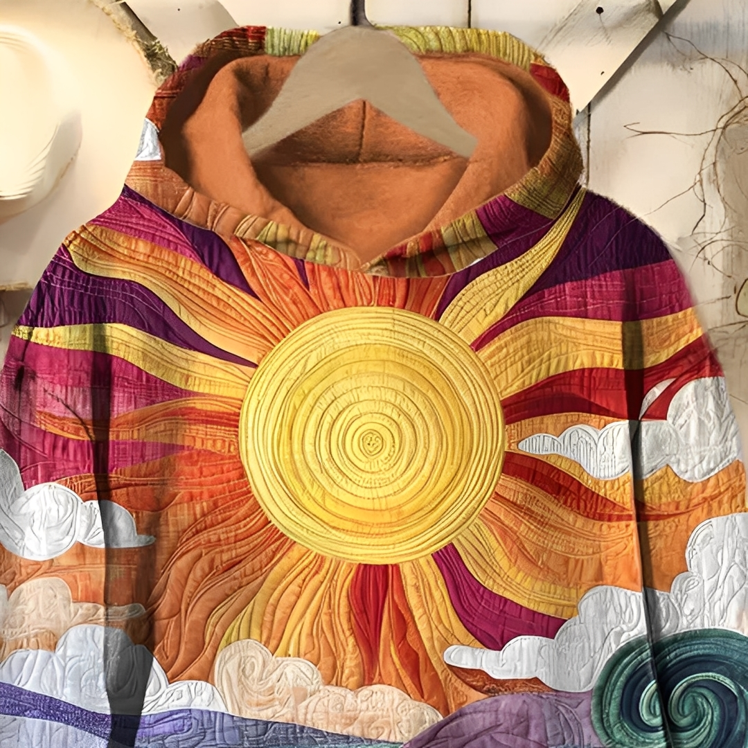 Vérène - Bluza z kapturem z nadrukiem vintage dla kobiet
