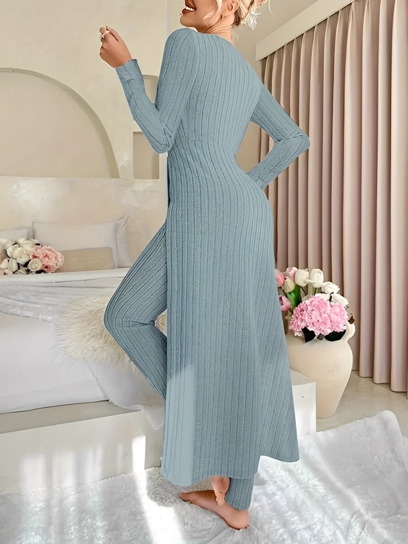 Lisabet - Stylowy zestaw z miękkimi prążkami dla kobiet