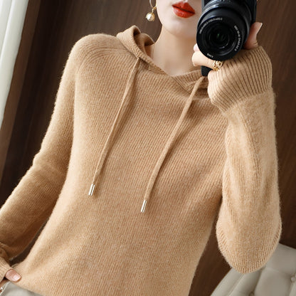 Bonnie - Stylowy hoodie z dzianiny wełnianej dla kobiet