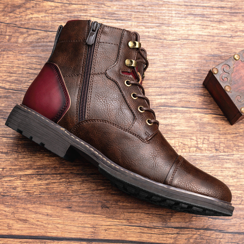 Louis - Retro skórzane buty z zamkiem dla mężczyzn